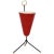 Italian Tripod Conical Red Lacquered Metal and Brass Table Lamp, 1950s For Sale - Image 9 of 9