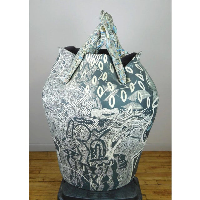 Mid-Century Modern Massive Mid-Century Modern Sgraffito Ceramic Floor Vase For Sale - Image 3 of 12