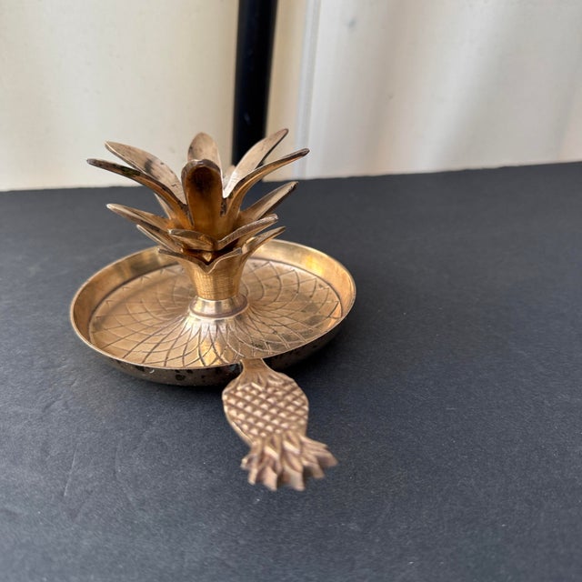 Vintage Brass Pineapple Candle Holder For Sale - Image 10 of 10
