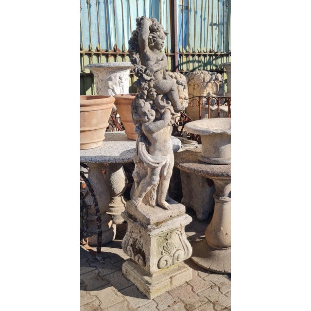 Putti Group in Vicenza Stone, 1920s For Sale - Image 3 of 6