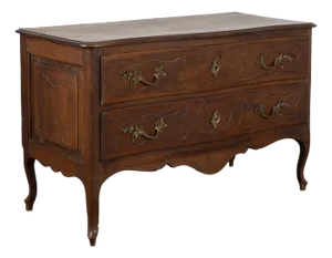 19th Century Italian Walnut Rococo Chest of Two Drawers