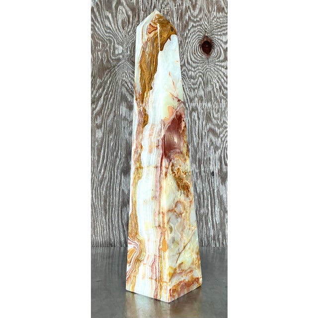 Vintage Boho Monumental Onyx Obelisk For Sale In West Palm - Image 6 of 6