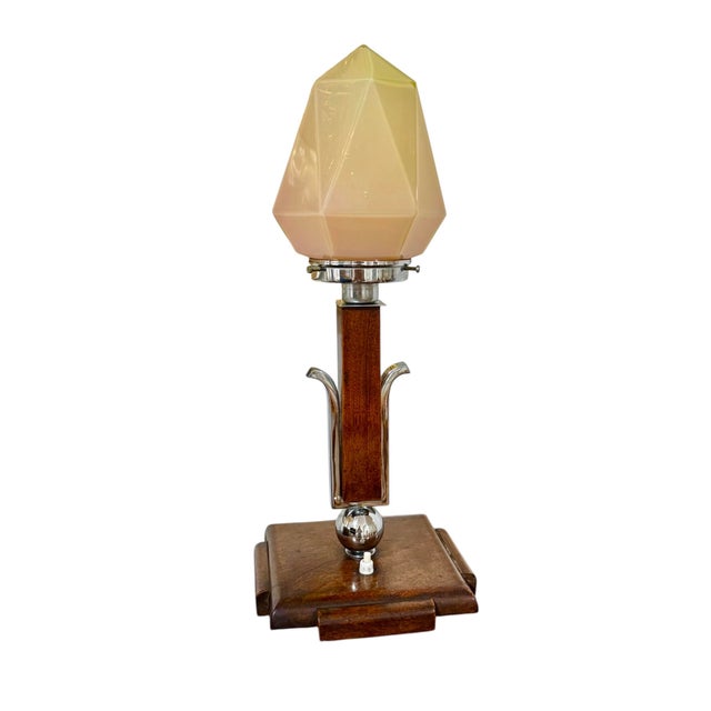Art Deco Table Lamp with Uranium Glass Shade, Central Europe, 1920s For Sale - Image 13 of 13
