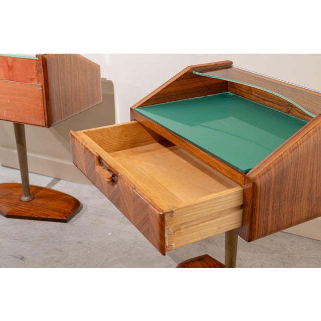 Brown Italian Bedside Tables, 1950s, Set of 2 For Sale - Image 8 of 11