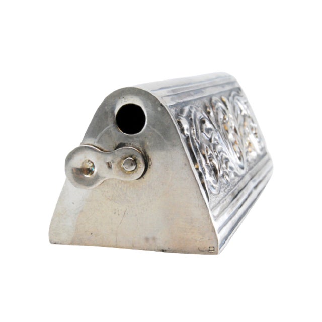 Toothpick Holder in Silver Relief For Sale - Image 11 of 11