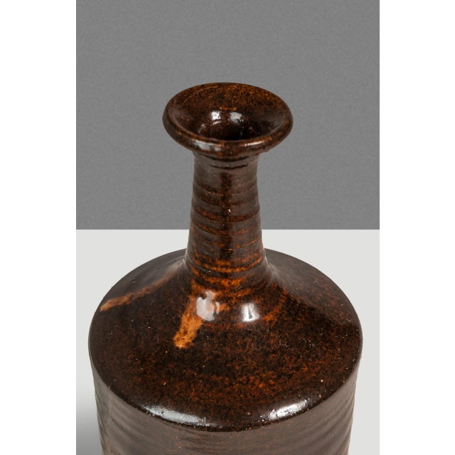 Japanese Modern Stoneware Studio Pottery Glazed Vase / Vessel, Japan, C. 1970s For Sale - Image 13 of 15
