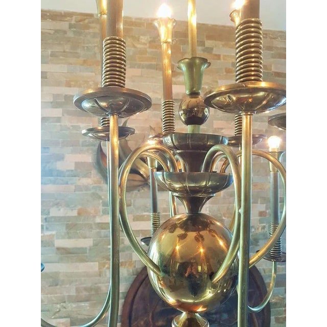 Mid-Century Italian Brass Chandelier, 1950s For Sale - Image 16 of 18