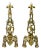 19th C. French Gothic Revival Brass Andirons- a Pair For Sale