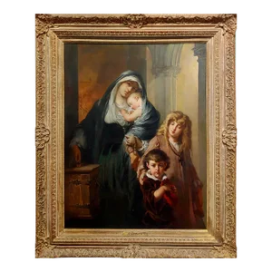 Edouard Louis Dubufe - the Widow's Coin -19th Century Oil Painting