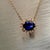 2010s Natural Sapphire Diamond Halo Pendant With Chain 18" 14k YG 1.67 TCW Certified For Sale - Image 5 of 15