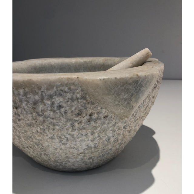 Carrara Marble Mortars and Their Pestles, French Work, 18th Century A