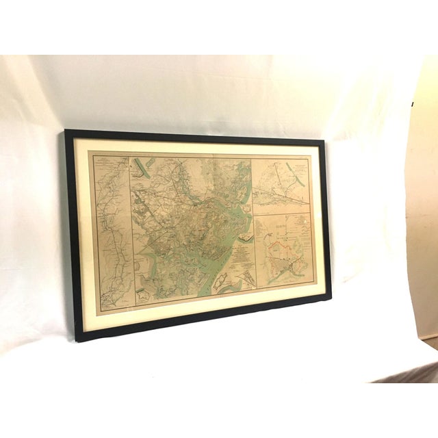 Civil War Surveyors Maps of Sherman's March to the Sea & Vicinities Framed Pair For Sale - Image 4 of 14