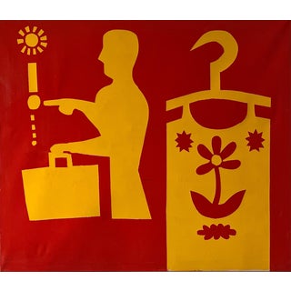 Alexandre Schaller, On/Off, Acrylic on Canvas, 1995 For Sale