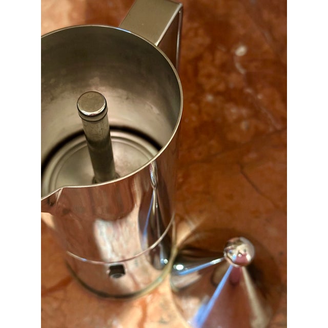 Metal Vintage 1980s Alessi La Conica Espresso Coffee Maker 6-Cup Aldo Rossi Near Mint For Sale - Image 7 of 12