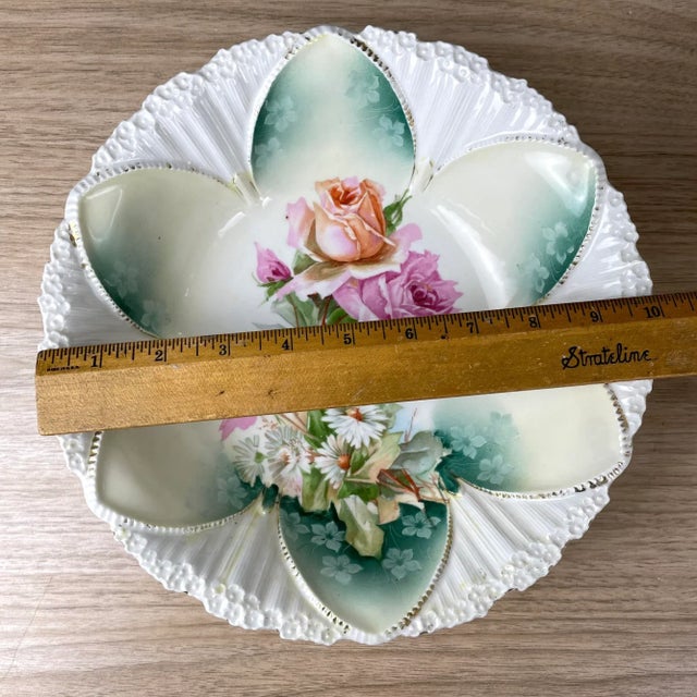 r.s. Prussia Roses and Daisies Berry Bowl Set of 5 - Antique Serving Pieces For Sale - Image 9 of 11