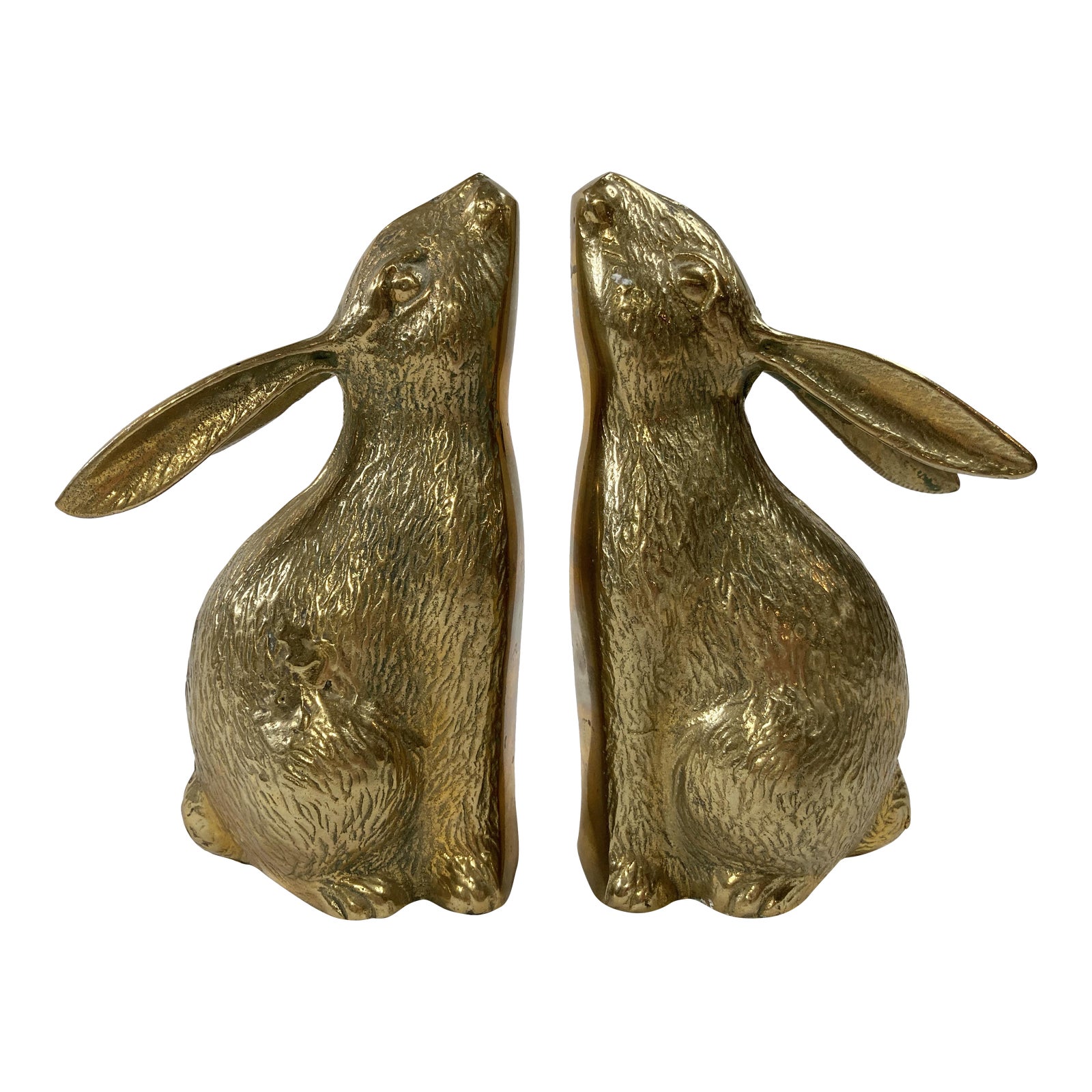 Whimsical Brass Bunny Rabbit Bookends, a Pair Chairish