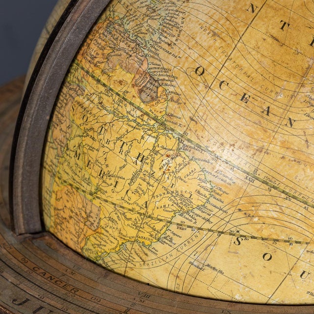 Wood Antique Smith's Terrestrial Globe by George Philips & Son LTD, 1890s For Sale - Image 7 of 18