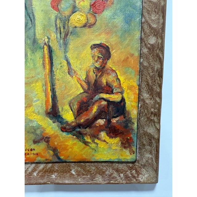 L. H. Davidson "Buffoon" Clown Oil on Canvas Circa 1948 For Sale - Image 4 of 8