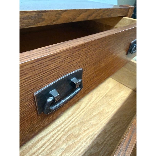 Wood Stickley Mission Collection Three Drawer Nightstands, Pair For Sale - Image 7 of 12