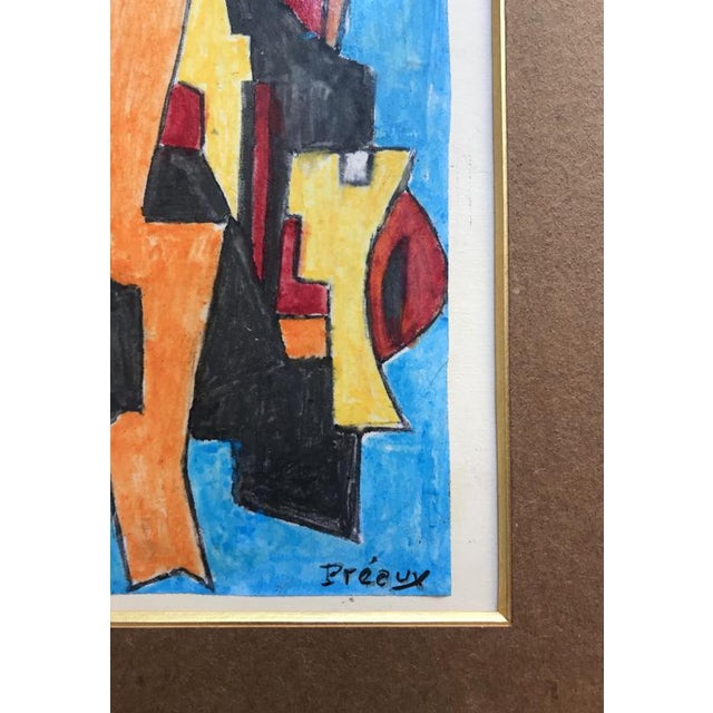 Raymond Preux known as the AGENT, Totem, Varnished Gouache For Sale - Image 3 of 5