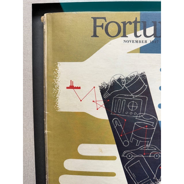 Mid-Century Modern 1947, Framed Vintage Fortune Magazine, Lithograph Cover Design by Artist Hans Moller For Sale - Image 3 of 9