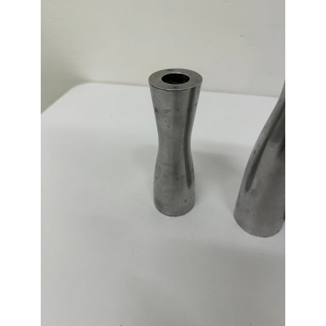 Chrome Erika Pekkari Steel Candlestick Holders, 1990s - Set of Three For Sale - Image 8 of 13