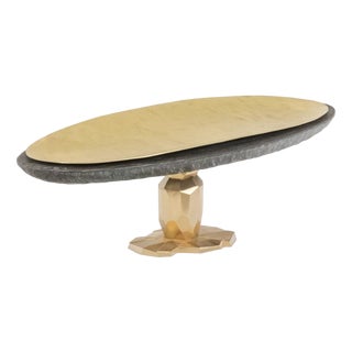 Pitoin Bowl in Hammered Brass Slate For Sale