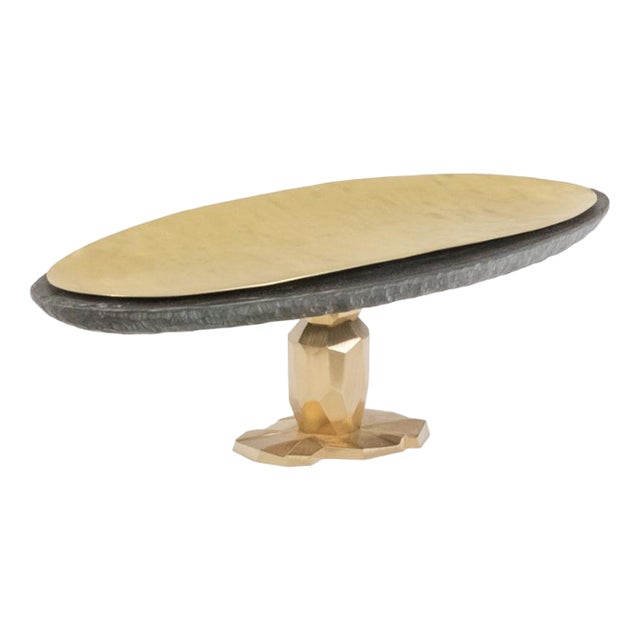 Pitoin Bowl in Hammered Brass Slate For Sale