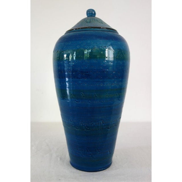Large Lidded Ceramic Vase in the style of Bitossi, Italy, 1970s For Sale - Image 14 of 14