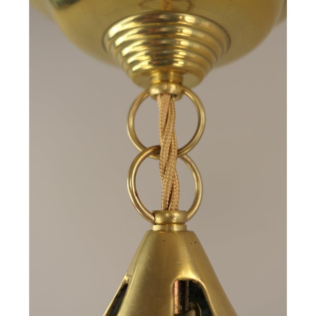 Art Nouveau Viennese Pendant Lamp with Uranium Vaseline Glass Shade, Austria, 1920s For Sale - Image 4 of 9