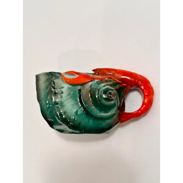 Antique Royal Bayreuth Lobster Handled Conch Shell Sauce Creamer Bowl For Sale - Image 9 of 13