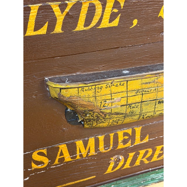 Victorian Clyde Shipbuilders Trade Sign with Annotated Steamship Hull Model For Sale - Image 11 of 17