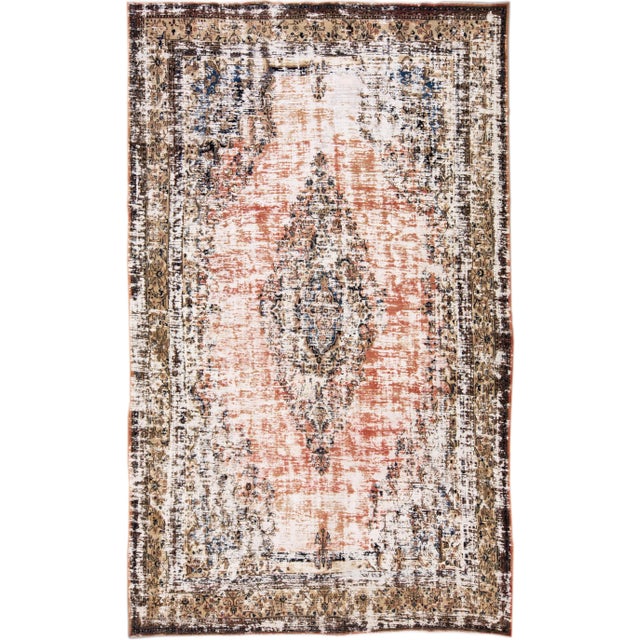 Vintage Mahal Handmade Medallion Motif Rust Distressed Oversize Wool Rug For Sale - Image 11 of 11