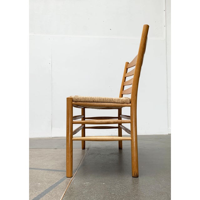 Beige Set of Scandinavian Papercord Bench and Chair in Oak from TS For Sale - Image 8 of 18