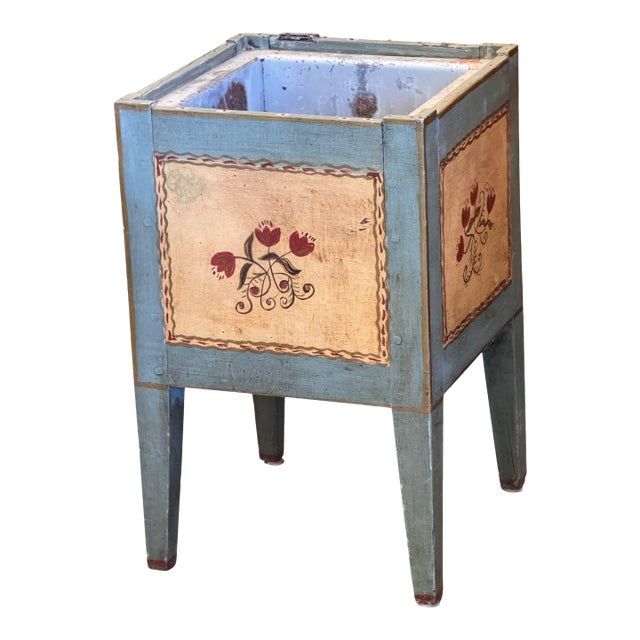 19th Century Converted Painted Cellaret Planter For Sale