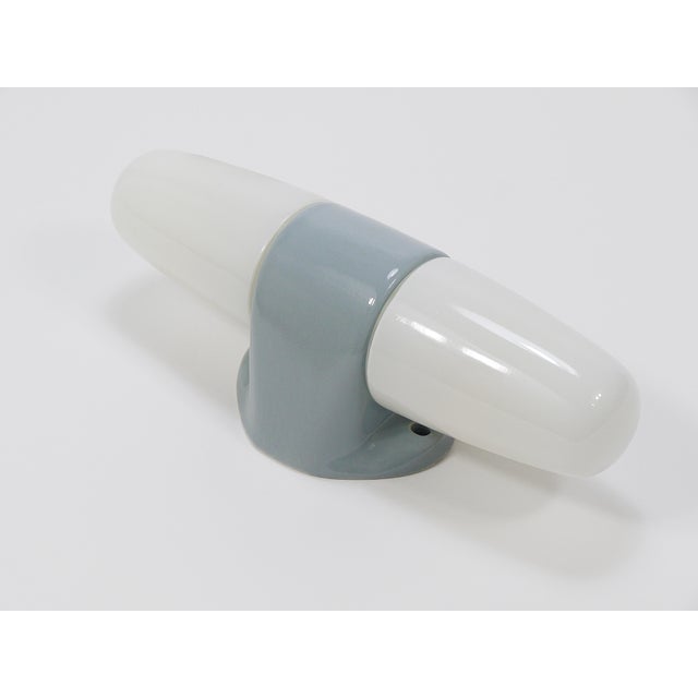 Bauhaus Gray Sconce Double Wall Light by Wilhelm Wagenfeld attributed to Linder, Germany, 1950s For Sale - Image 12 of 17
