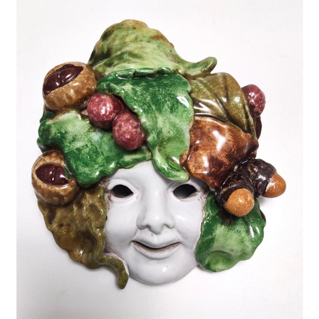 Vintage Earthware Commedia Mask attributed to Eugenio Pattarino, Florence, 1960s For Sale - Image 9 of 9
