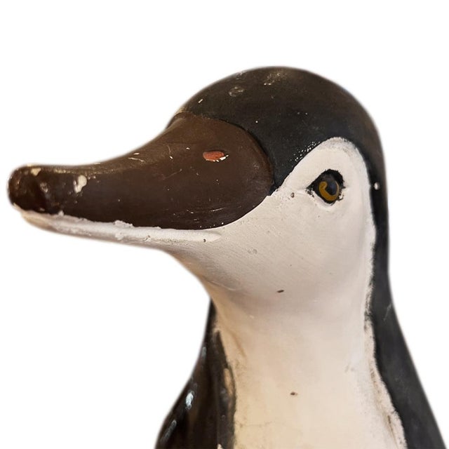 Large Penguin in Polychrome Plaster, France, 1960s For Sale - Image 4 of 7