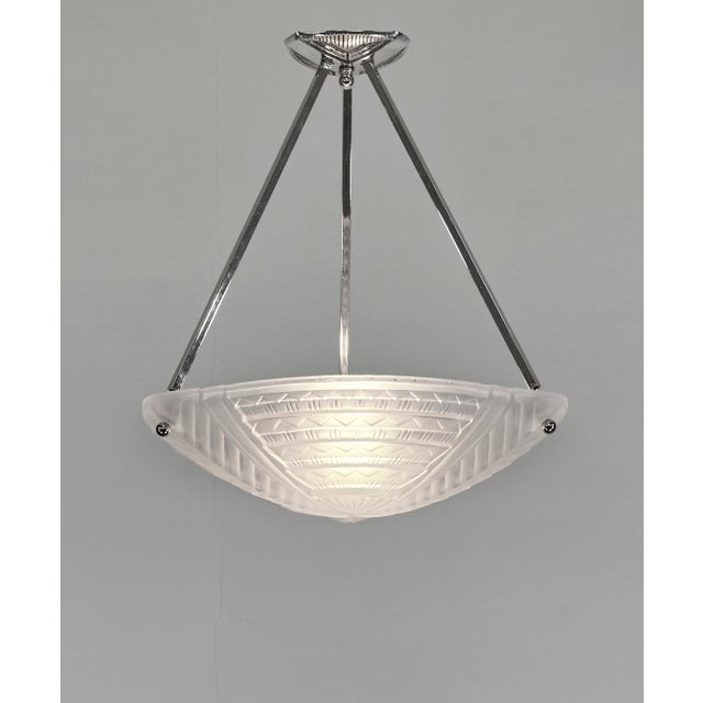 1930s 1930s Noverdy French Art Deco Pendant Light - 3 Available For Sale - Image 5 of 10