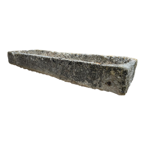 A Long and Low 18th Century Carved Limestone Trough From the South of France