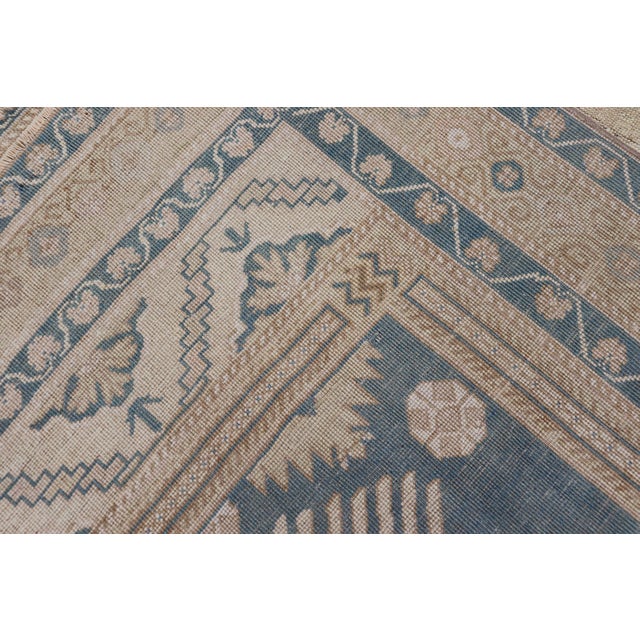 Blue Oushak Rug With Geometric Medallion Design 5' 5" X 8' 10" For Sale - Image 14 of 14