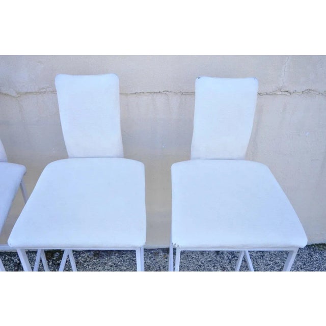 Contemporary Late 20th Century Minson Ent. Contemporary Modern White Metal Sculpted Barstools Chair - Set of 4 For Sale - Image 3 of 12