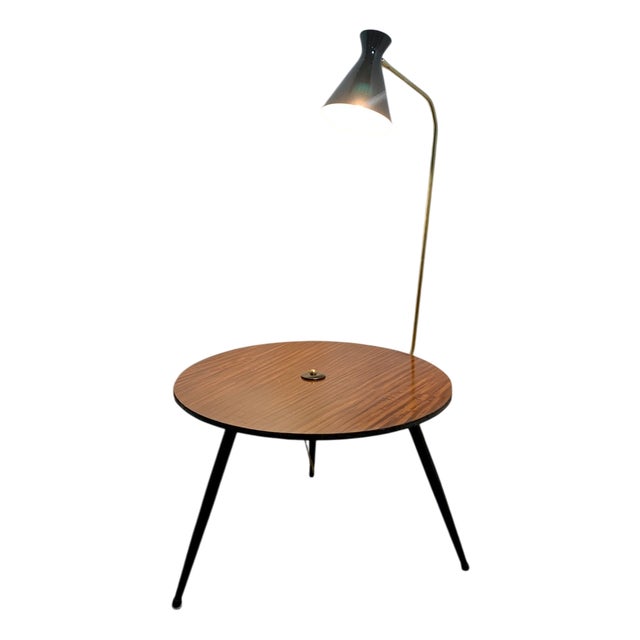 Vintage Italian Coffee Table with Integrated Lamp, 1960s For Sale