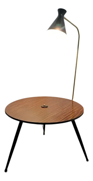 Vintage Italian Coffee Table with Integrated Lamp, 1960s