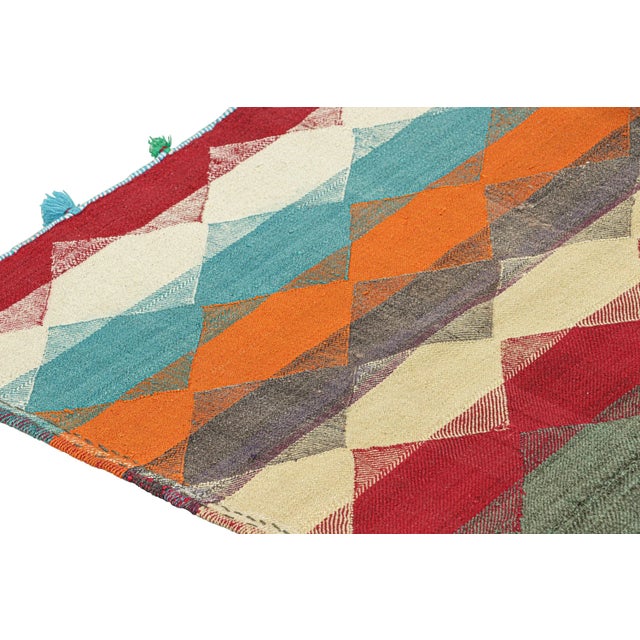 1950s 1950s Vintage Persian Kilim With Multicolor Stripes and Diamonds by Rug & Kilim For Sale - Image 5 of 8