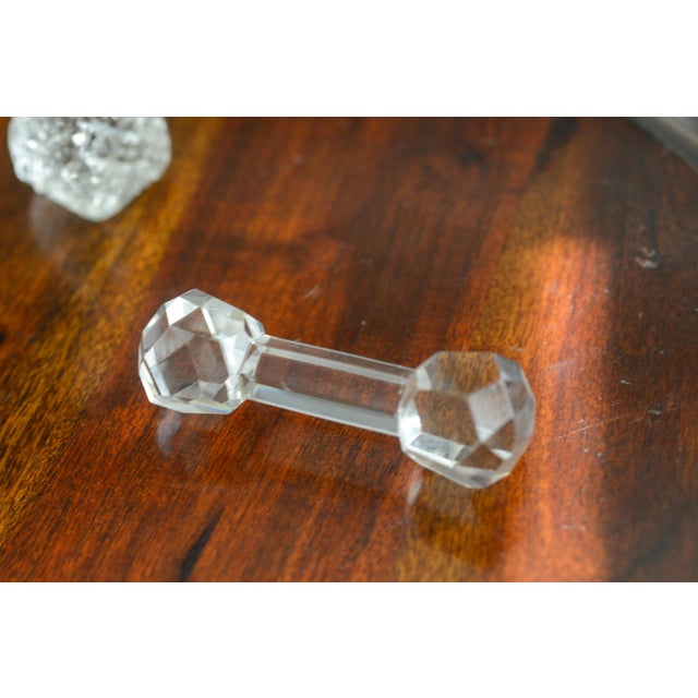 1930s Barbell Cut Crystal Knife Rest Serving Soon Rest Tableware Place Setting - Set of 4 For Sale - Image 13 of 13