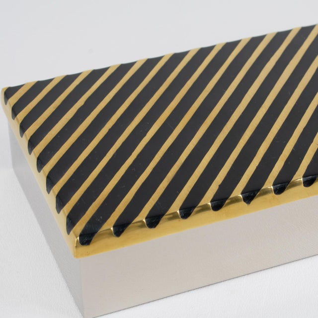 Giacomo Sinopoli for Liwan's Modernist Chrome and Bronze Box For Sale - Image 13 of 13