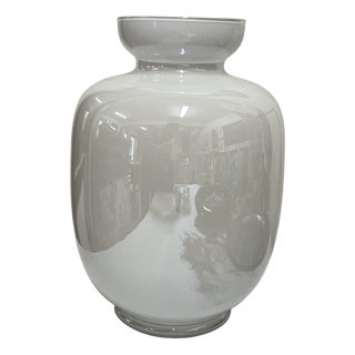 Opaque White Glass Vase, Italy, 1980s For Sale