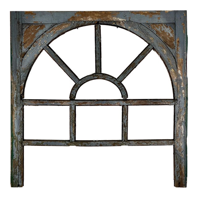 Early 20th Century Architectural Salvaged Wooden Window Frame for Wall Decor For Sale