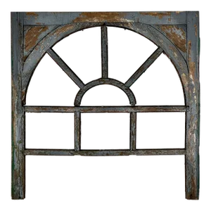 Early 20th Century Architectural Salvaged Wooden Window Frame for Wall Decor